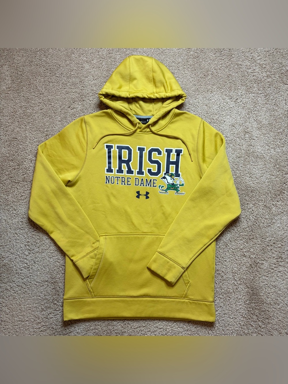 University Notre Dame Fighting Irish Under Armour Gold Hoodie Sweatshirt